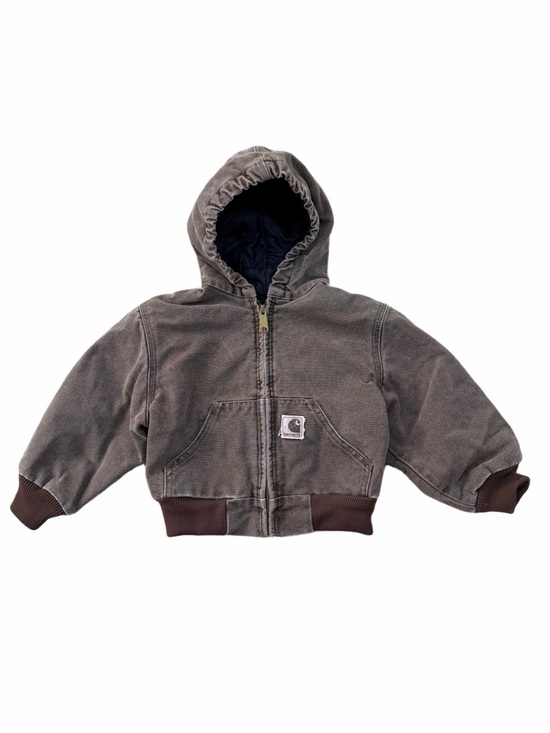 Carhartt Other - Vintage 90s Carhartt Size 4T Brown Hooded Canvas Work Chore Jacket Y30 USA Made